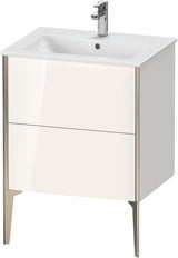 DURAVIT XViu Waschtischunterbau bodenstehend 610 mm, 2 Auszüge, weiß matt – Tip-On & Soft-Close
