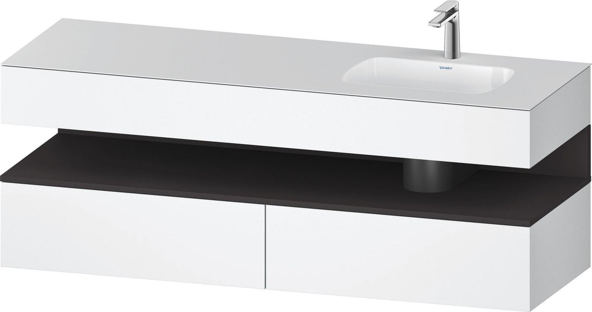 DURAVIT Qatego Einbauwaschtisch mit Konsolenwaschtischunterbau 1600 mm Weiß Matt