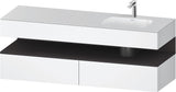 DURAVIT Qatego Einbauwaschtisch mit Konsolenwaschtischunterbau 1600 mm Weiß Matt