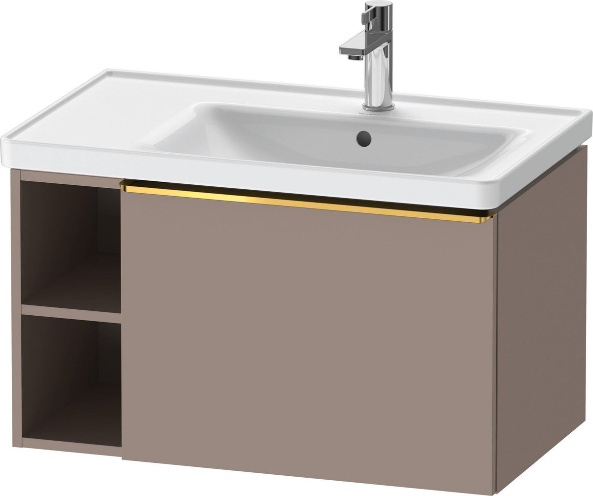 DURAVIT D-Neo Waschtischunterbau 784 mm wandhängend mit 1 Auszug und 2 offenen Fächern in Betongrau Matt