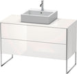 DURAVIT XSquare Waschtischunterbau 1200 mm, bodenstehend, Weiß Matt, 2 Schubkästen, Tip-On