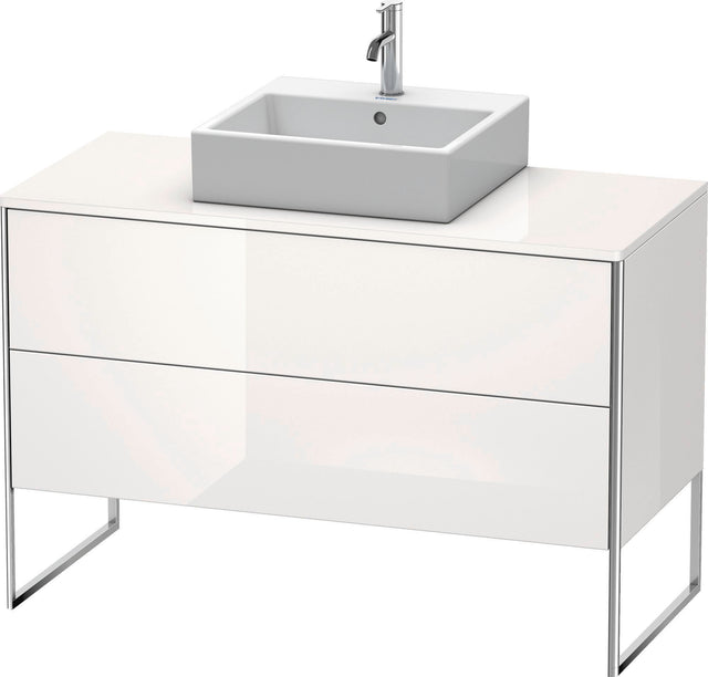 DURAVIT XSquare Waschtischunterbau 1200 mm, bodenstehend, Weiß Matt, 2 Schubkästen, Tip-On
