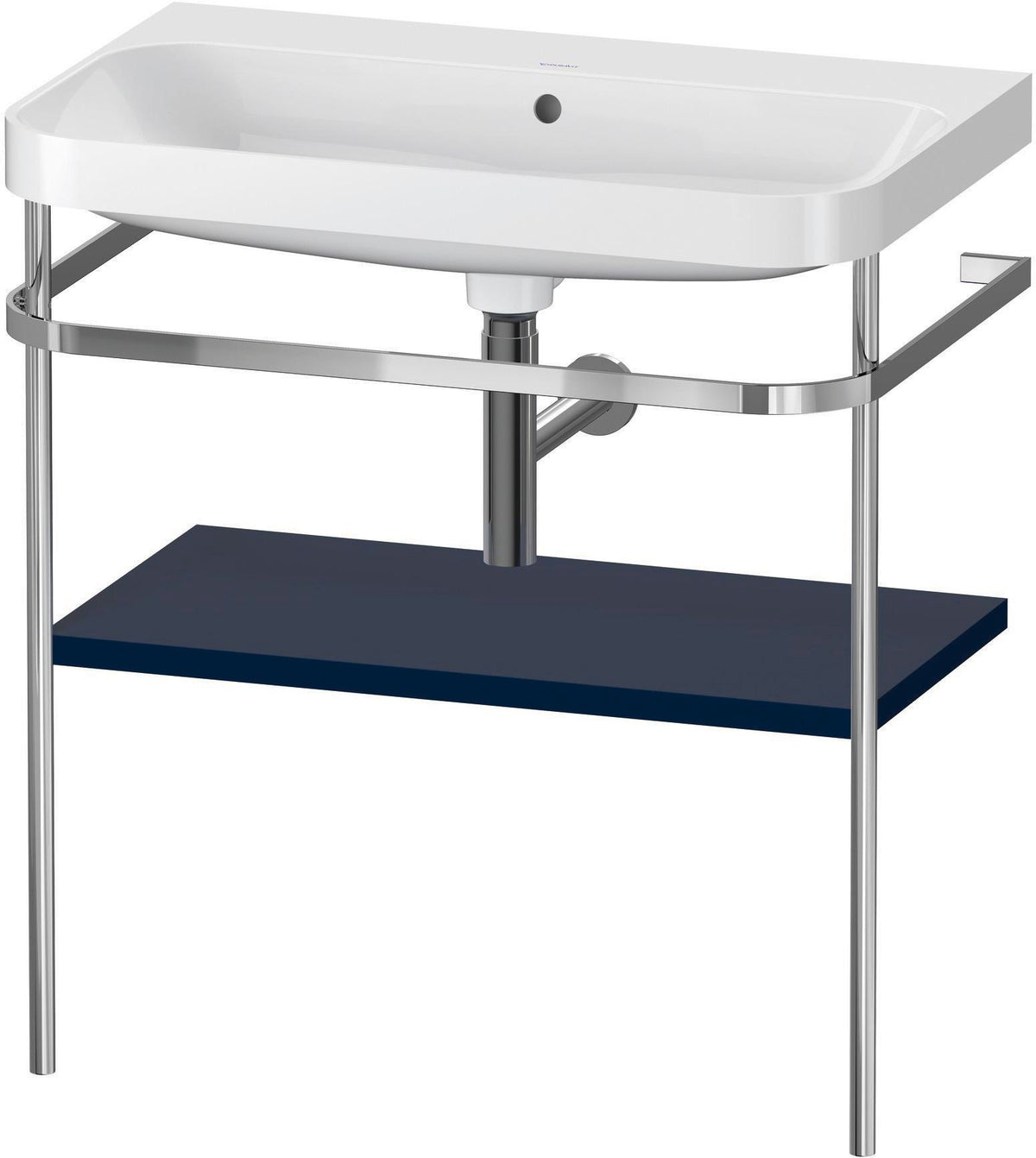 DURAVIT Happy D.2 c-shaped Waschtisch-Set 775 mm mit Metallkonsole, taupe seidenmatt