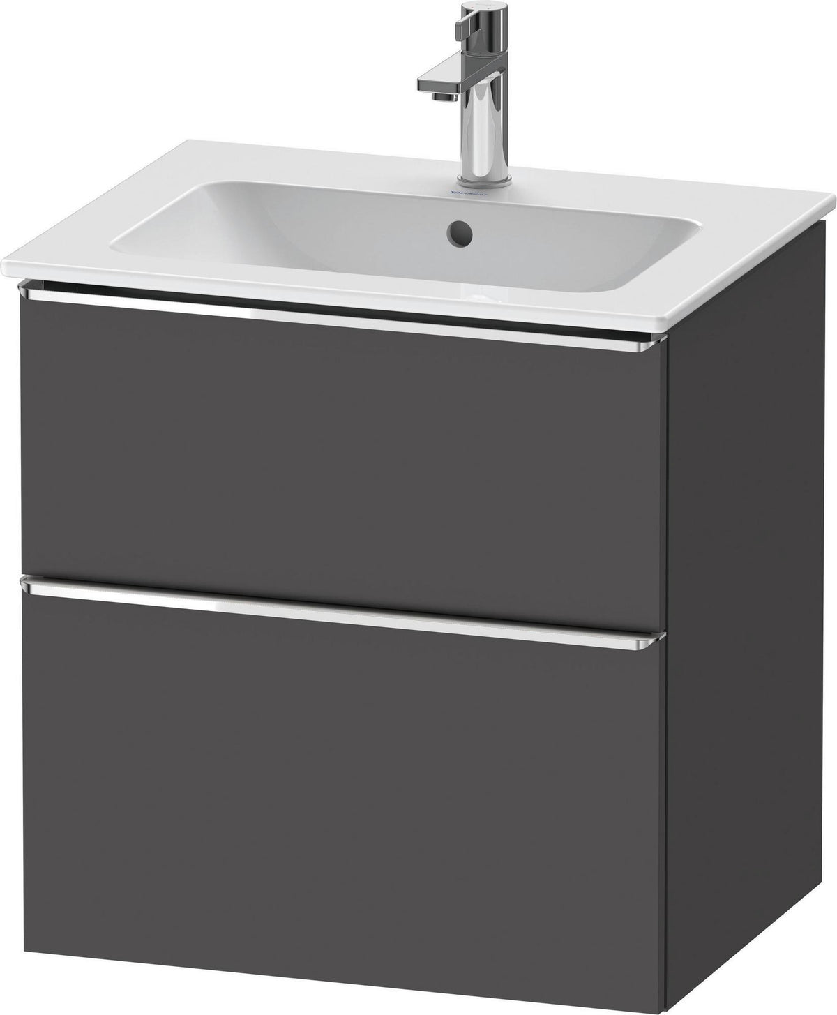 DURAVIT D-Neo Waschtischunterbau 610 mm Eiche Schwarz mit Bronze Griff – wandhängend