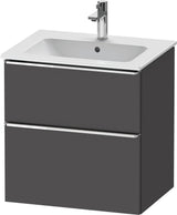 DURAVIT D-Neo Waschtischunterbau 610 mm Eiche Schwarz mit Bronze Griff – wandhängend
