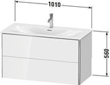 Duravit Waschtischunterbau XSquare 1010 mm, 2 Schubkästen, weiß matt, wandhängend