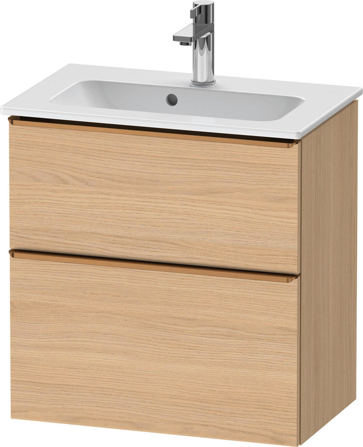 Duravit D-Neo Waschtischunterbau 610 mm betongrau matt mit Soft-Close und Bronze-Griff