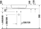 DURAVIT Aufsatzbecken Luv 600 mm Weiß WonderGliss ohne Überlauf