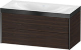 DURAVIT XViu c-bonded Waschtischunterbauset 1000 mm, 2 Schubkästen, Nussbaum gebürstet, schwarz matt