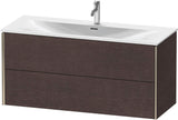 DURAVIT XViu Waschtischunterbau wandhängend 1210 mm, 2 Schubkästen, weiß matt – ohne Griff, mit Tip-On-Technik