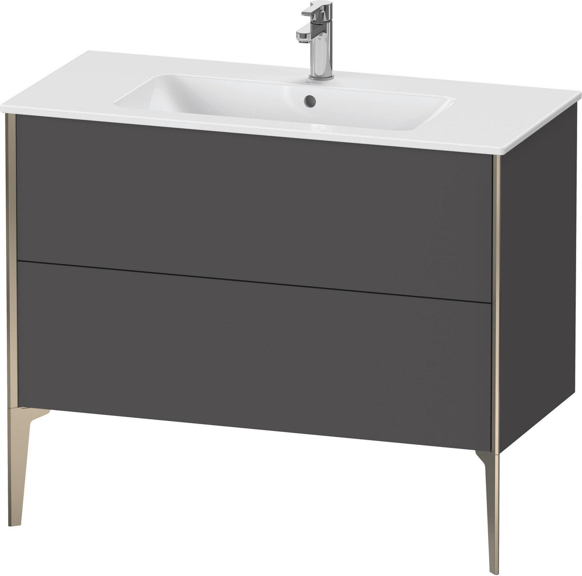 Duravit XViu Waschtischunterbau bodenstehend 1010 mm, 2 Auszüge, weiß matt, Tip-On