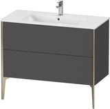 Duravit XViu Waschtischunterbau bodenstehend 1010 mm, 2 Auszüge, weiß matt, Tip-On