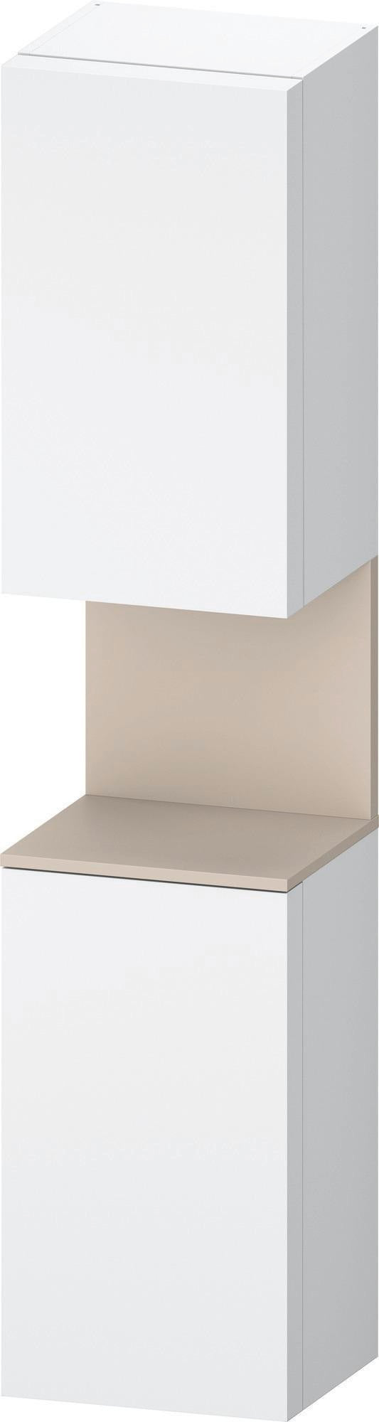 DURAVIT Qatego Hochschrank 400x360x1760mm, 2 Türen, Eiche Schwarz Matt – Wandhängend