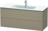 Duravit L-Cube Waschtischunterbau 1220 mm taupe matt mit 2 Schubkästen und Tip-On-Technik