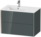Duravit XViu Waschtischunterbau 810 mm wandhängend mit 2 Schubkästen, weiß matt, für Waschtisch links