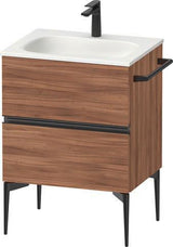 Duravit Sivida Waschtischunterbau 610 mm, bodenstehend, 2 Schubkästen, Weiß Hochglanz