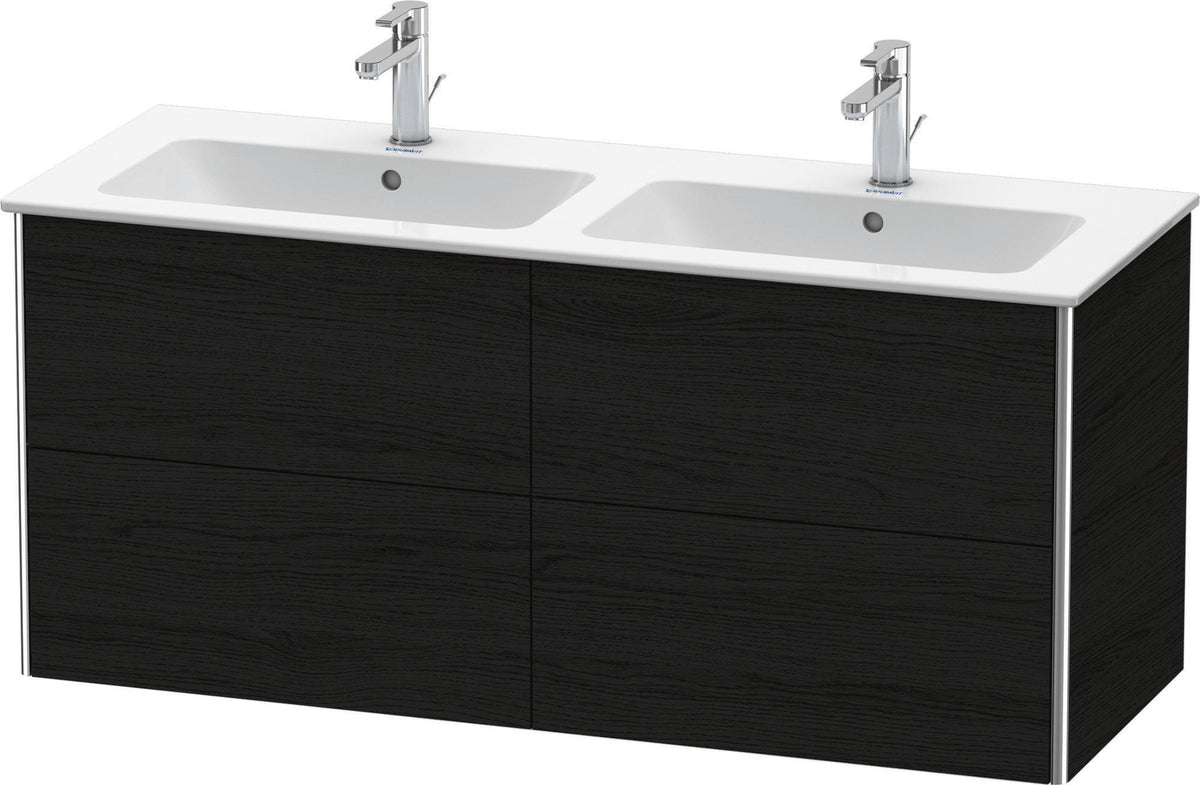 Duravit XSquare Waschtischunterbau 1280 mm, 4 Schubkästen, Betongrau Matt, wandhängend