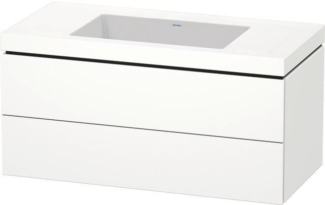 Duravit L-Cube Waschtischset 1000x480mm mit Vero Air Waschtisch, 2 Schubkästen, ohne Überlauf, s-matt