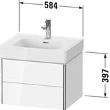 Duravit XSquare Waschtischunterbau 584 mm, 2 Schubkästen, Tip-on, Taupe