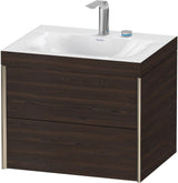 DURAVIT XViu Waschtischunterbauset c-bonded, 2 Schubkästen, champagner matt / amerikanischer Nussbaum, 503x600x480 mm