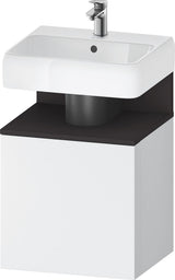 DURAVIT Qatego Waschtischunterbau 490 mm wandhängend, 1 Tür links, Weiß Matt mit Eiche Schwarz Nische