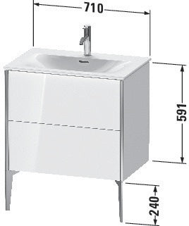 Duravit Waschtischunterbau XVIU 591x710x480 mm Prof. Champ matt weiß matt