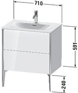Duravit Waschtischunterbau XVIU 591x710x480 mm Prof. Champ matt weiß matt