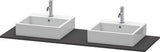 Duravit XSquare Konsole 1600 mm mit zwei Ausschnitten – Graphit Supermatt, 16 mm