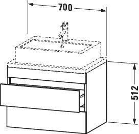 Duravit DuraStyle Konsolenwaschtischunterbau 700 mm Eiche Terra/Weiß Matt mit 2 Schubkästen