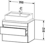 Duravit DuraStyle Konsolenwaschtischunterbau 700 mm Eiche Terra/Weiß Matt mit 2 Schubkästen