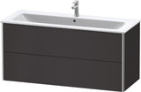 Duravit XSquare Waschtischunterbau 1210 mm, 2 Schubkästen, Graphit Matt – Wandhängend mit Tip-On