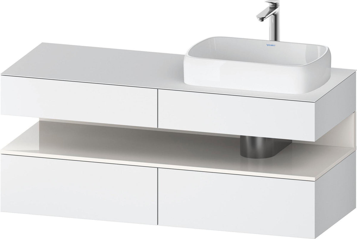 DURAVIT Qatego Konsolenwaschtischunterbau 1400 mm Weiß Matt Eiche Schwarz Matt wandhängend