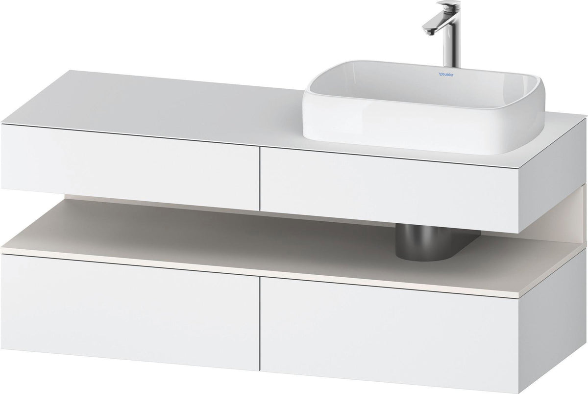 DURAVIT Qatego Konsolenwaschtischunterbau 1400 mm Weiß Matt Eiche Schwarz Matt wandhängend