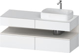 DURAVIT Qatego Konsolenwaschtischunterbau 1400 mm Weiß Matt Eiche Schwarz Matt wandhängend
