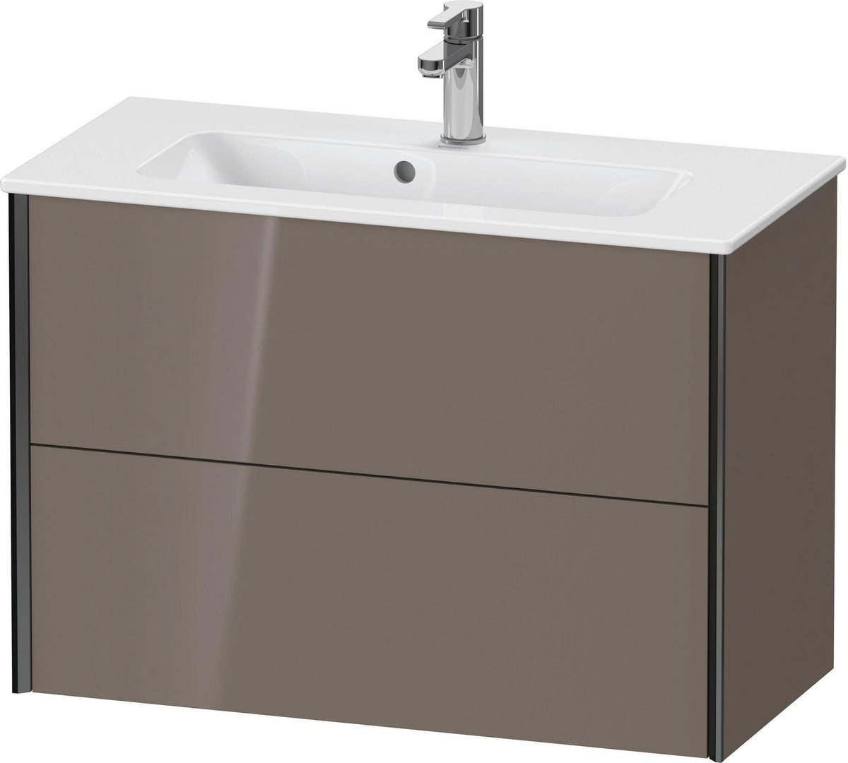 DURAVIT XViu Waschtischunterbau wandhängend 810 mm, 2 Schubladen, champagner matt/weiß matt