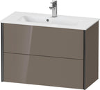 flannel grey hochglanz / Mitteldichte Faserplatte (MDF) / 2Schubk.,schwarz matt/flan.grey