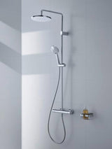 DURAVIT Duschsystem MinusFlow mit Brausethermostat, Bronze Gebürstet, 1124 mm
