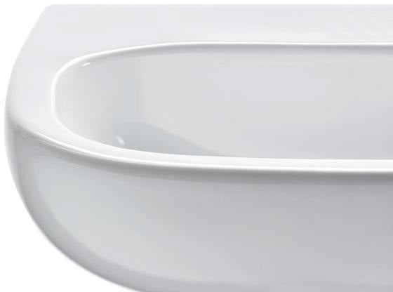 DURAVIT D-Code Waschtisch 650 mm weiß ohne Überlauf mit Hahnlochbank – Wandmontage
