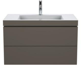 Duravit L-Cube Waschtischset 800 mm mit Vero Air Becken, Flannel Grey Hochglanz, 2 Schubkästen