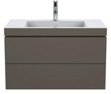 Duravit L-Cube Waschtischset 800 mm mit Vero Air Becken, Flannel Grey Hochglanz, 2 Schubkästen