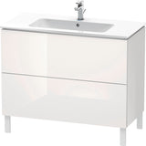 Duravit L-Cube Waschtischunterbau 1020 mm taupe matt, bodenstehend, 2 Auszüge, Tip-On