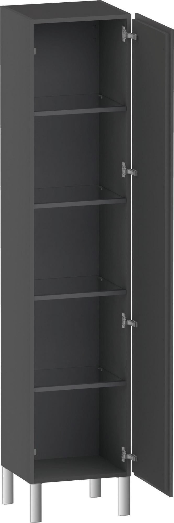 Duravit Hochschrank L-Cube 363x400x1760mm, 1 Tür rechts, graphit matt – Wandhängend mit Soft-Close