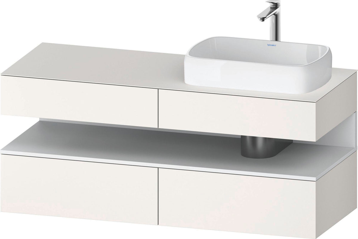 DURAVIT Qatego Konsolenwaschtischunterbau 1400 mm Weiß Matt Eiche Schwarz Matt wandhängend