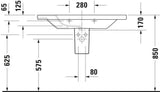 DURAVIT DuraStyle Möbelwaschtisch 1000 mm mit Überlauf & WonderGliss – Weiß
