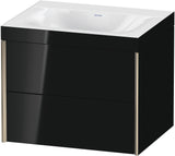 Duravit XViu Waschtischunterbauset mit 2 Schubkästen, champagner matt/schwarz hochglanz, 600 mm