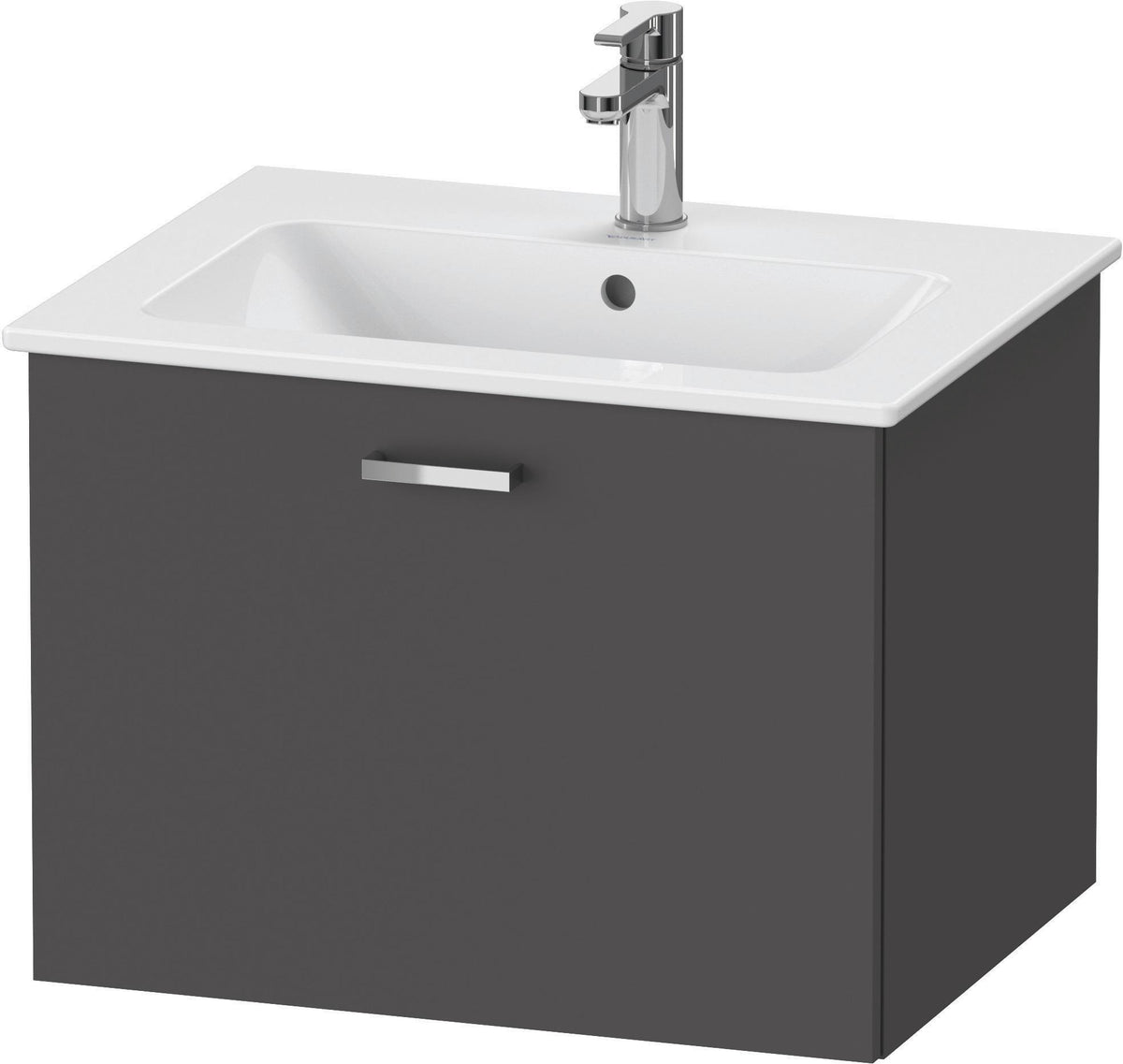 Duravit XBase Waschtischunterbau 600 mm wandhängend, 1 Auszug, weiß matt, mit Soft-Close