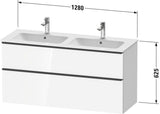 Duravit D-Neo Waschtischunterbau 1280 mm betongrau matt – wandhängend, 1 Auszug, Bronze Griff