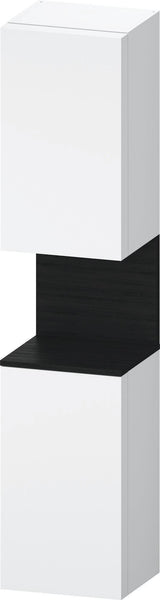 DURAVIT Qatego Hochschrank 400 mm Eiche Schwarz Matt – 2 Türen, Soft-Close, Tip-on