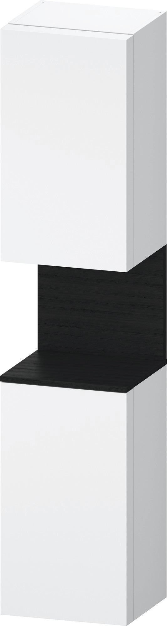 DURAVIT Qatego Hochschrank 400x360x1760mm, 2 Türen, Eiche Schwarz Matt – Wandhängend