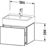 Duravit L-Cube Waschtischunterbau 584 mm taupe supermatt mit Tip-On und Dämpfung